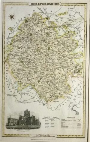 Antique Map of Herefordshire by James Pigot