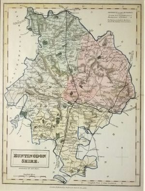 Antique Map of Huntingdonshire by Chapman & Hall
