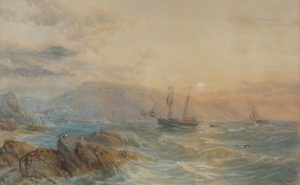 Sailing Vessels Running for Harbour in a Gale