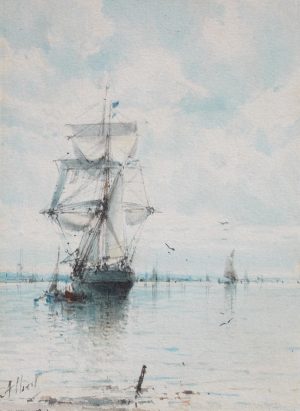 Sailing Ship Coming to Anchor