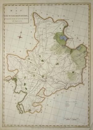 Antique Map of Huntingdonshire by J. Harrison