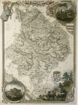 Antique Map of Huntingdonshire by Thomas Moule