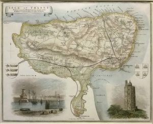 Antique Map of Isle of Thanet by Thomas Moule