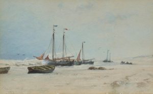 A Fishing Fleet Beaching