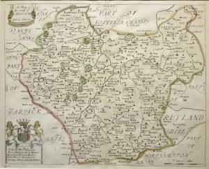 Antique Map of Leicestershire by Richard Blome
