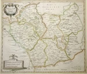 Antique Map of Leicestershire by Robert Morden
