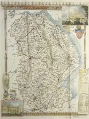 Antique Map of Lincolnshire by Thomas Moule