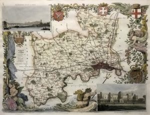 Antique Map of Middlesex by Thomas Moule
