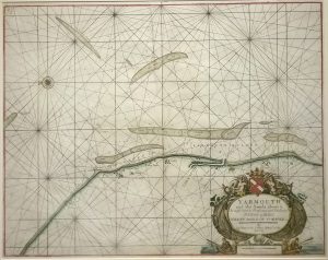 Antique Map of Yarmouth and the Sands about it by Capt. Grenville Collins