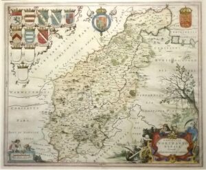 Antique Map of Northamptonshire by Joan Blaeu