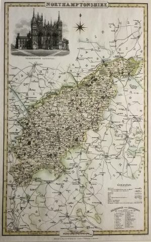 Antique Map of Northamptonshire by James Pigot