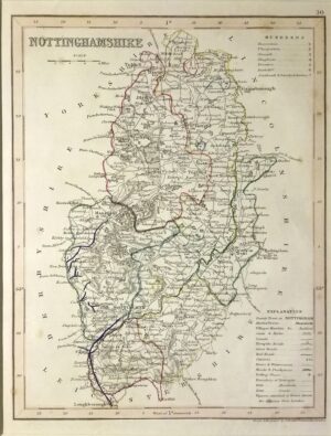 Antique Map of Nottinghamshire by John Archer