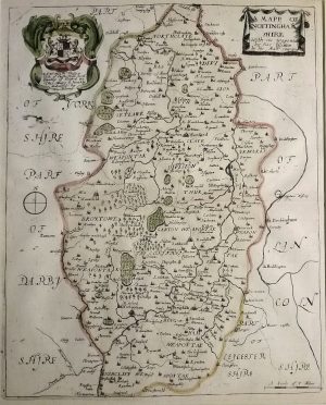 Antique Map of Nottinghamshire by Richard Blome