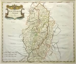 Antique Map of Nottinghamshire by Robert Morden