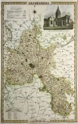 Antique Map of Oxfordshire by James Pigot