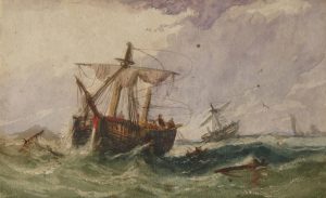 Fishing Boats in Rough Weather