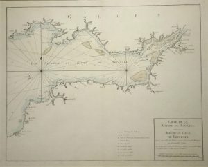 Antique Map of Sea Chart of The Bristol Channel, River Severn & Bristol; French Edition by Capt. Grenville Collins