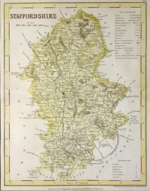 Antique Map of Staffordshire by John Archer