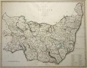 Antique Map of Suffolk by John Cary