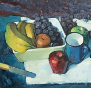 Still Life of Fruit with a Knife on a Table