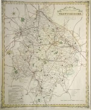 Antique Map of Warwickshire by H. G. Collins