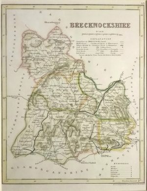 Antique Map of Brecknockshire by John Archer