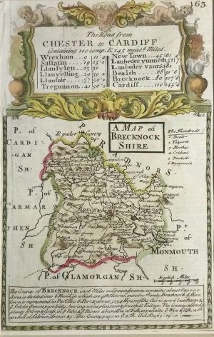 Antique Map of Brecknockshire by Owen & Bowen