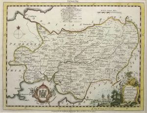 Antique Map of Caermarthenshire by Thomas Kitchin