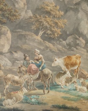Cattle Herder Presenting a Letter to a Girl