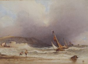 Fishing Boat Making for Shore, Storm Approaching