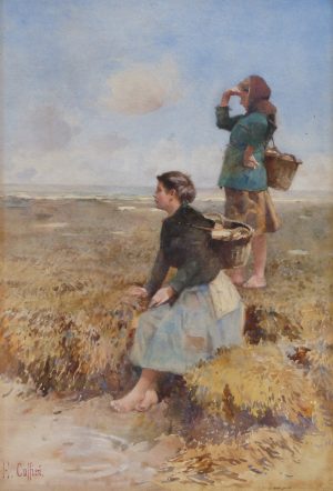 Girls with Baskets on the Coast