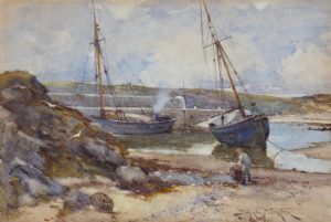 A Welsh Harbour at Low Tide
