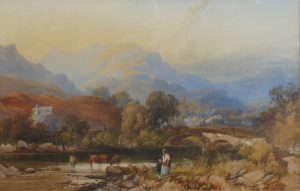 A Walk by the River Brathay, with Ambleside in the Distance