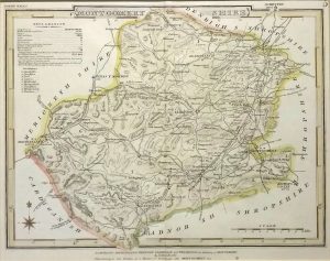 Antique Map of Montgomeryshire by John Archer