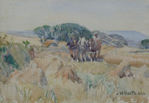 Team of Horses Pulling a Haycart