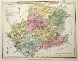 Antique Map of Montgomeryshire by Cole & Roper