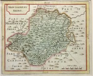 Antique Map of Montgomeryshire by John Seller