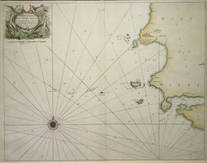 Antique Map of Milford Haven Islands by Capt. Grenville Collins