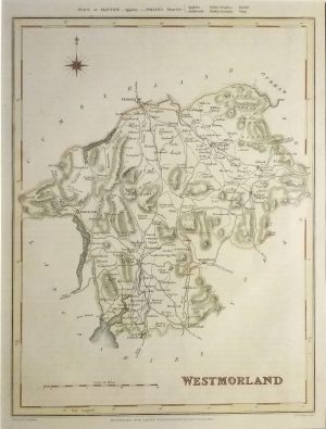 Antique Map of Westmorland by Creighton & Walker