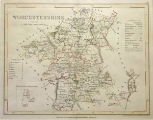 Antique Map of Worcestershire by John Archer