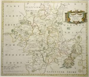 Antique Map of Worcestershire by Robert Morden