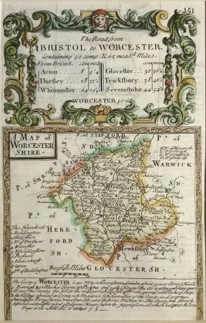 Antique Map of Worcestershire by Owen & Bowen