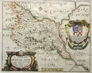 Antique Map of Richmondshire part of North Riding by Richard Blome