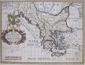 Antique Map of A New Map of Ancient Greece, Thrace, Moesia, Illyrium & the Islands adjoining by Edward Wells