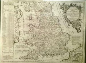 Antique Map of Le Royavme D'Angleterre by Nolin/Coronelli