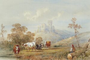 Cattle before a Castle