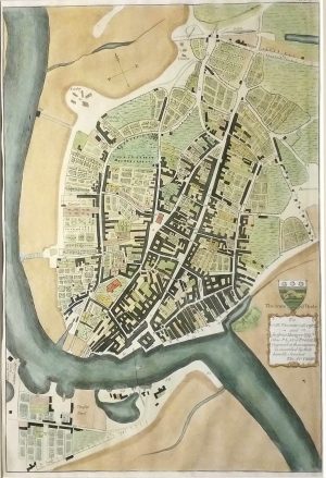 Antique Map of Plan of Poole by Bayly