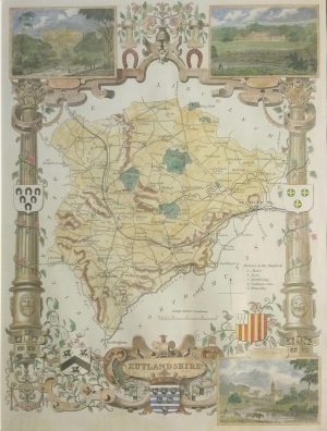 Antique Map of Rutland by Thomas Moule
