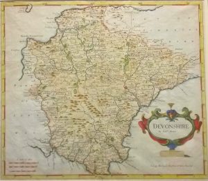 Antique Map of Devon by Robert Morden