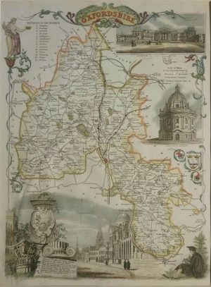 Antique Map of Oxfordshire by Thomas Moule